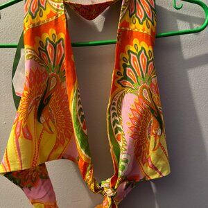 NWT Womens Halter Top Size XL Paisley Print Rayon Made In Brazil